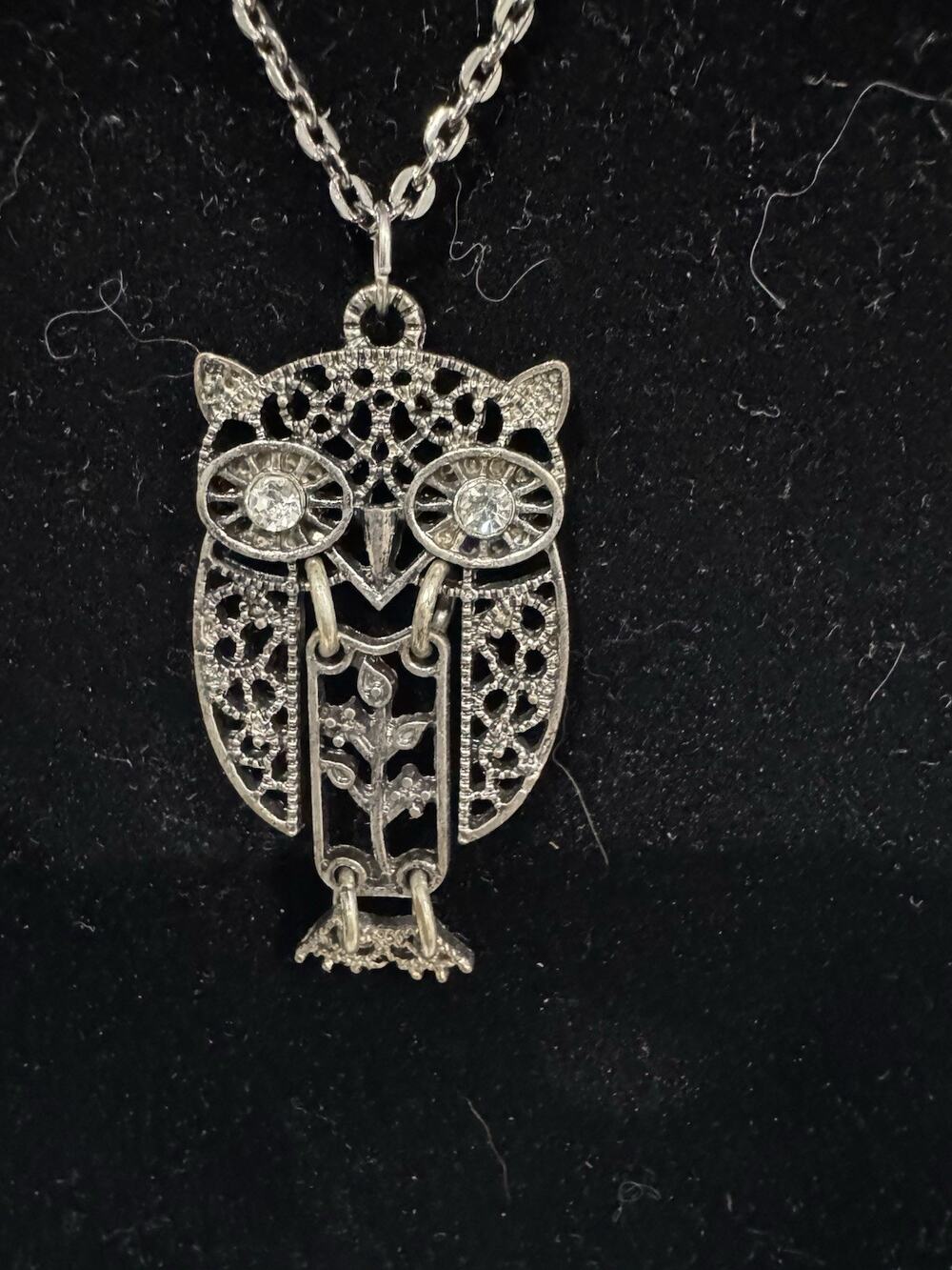 Unique Vintage Marcasite Owl Necklace